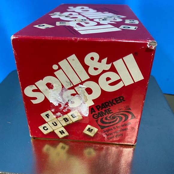 VINTAGE 70’s GAME PARKER BROTHEZrS SPILL & SPELL 15 CUBE CROSSWORD GAME COMPLETE - Picture 10 of 12